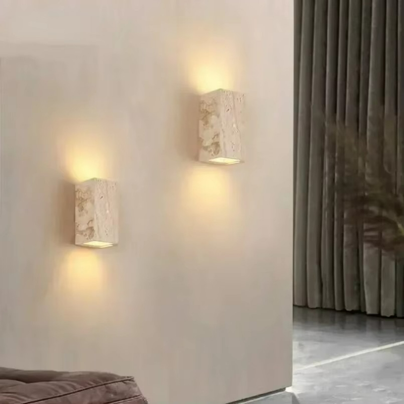 Outdoor Power Outlet With Remote Control - Lampe murale en pierre de travertin