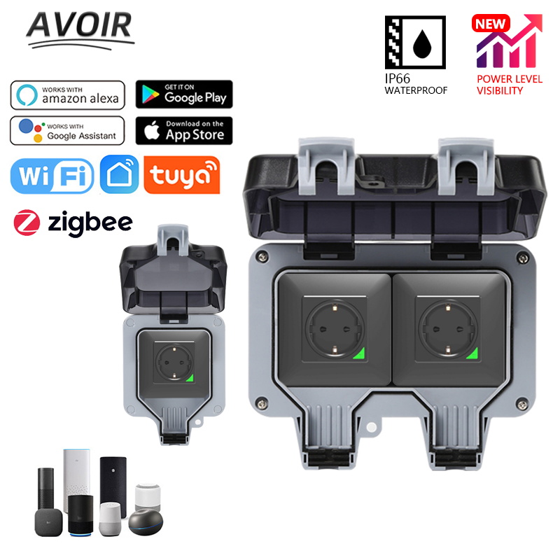 Outdoor Power Outlet With Remote Control - Avoir Tuya Zigbee prises électriques IP66