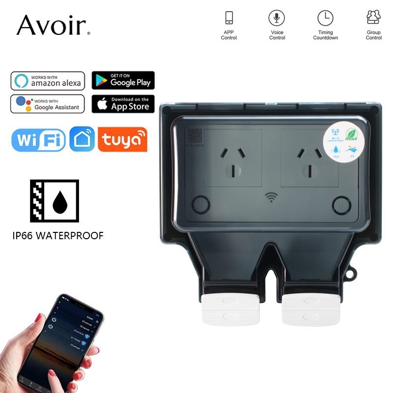 Outdoor Power Outlet With Remote Control - Avoir-Prise électrique étanche Tuya avec minuterie,