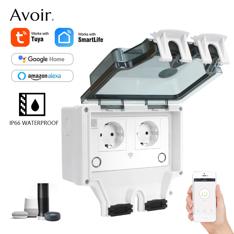Outdoor Power Outlet With Remote Control - Avoir Tuya – prises électriques étanches