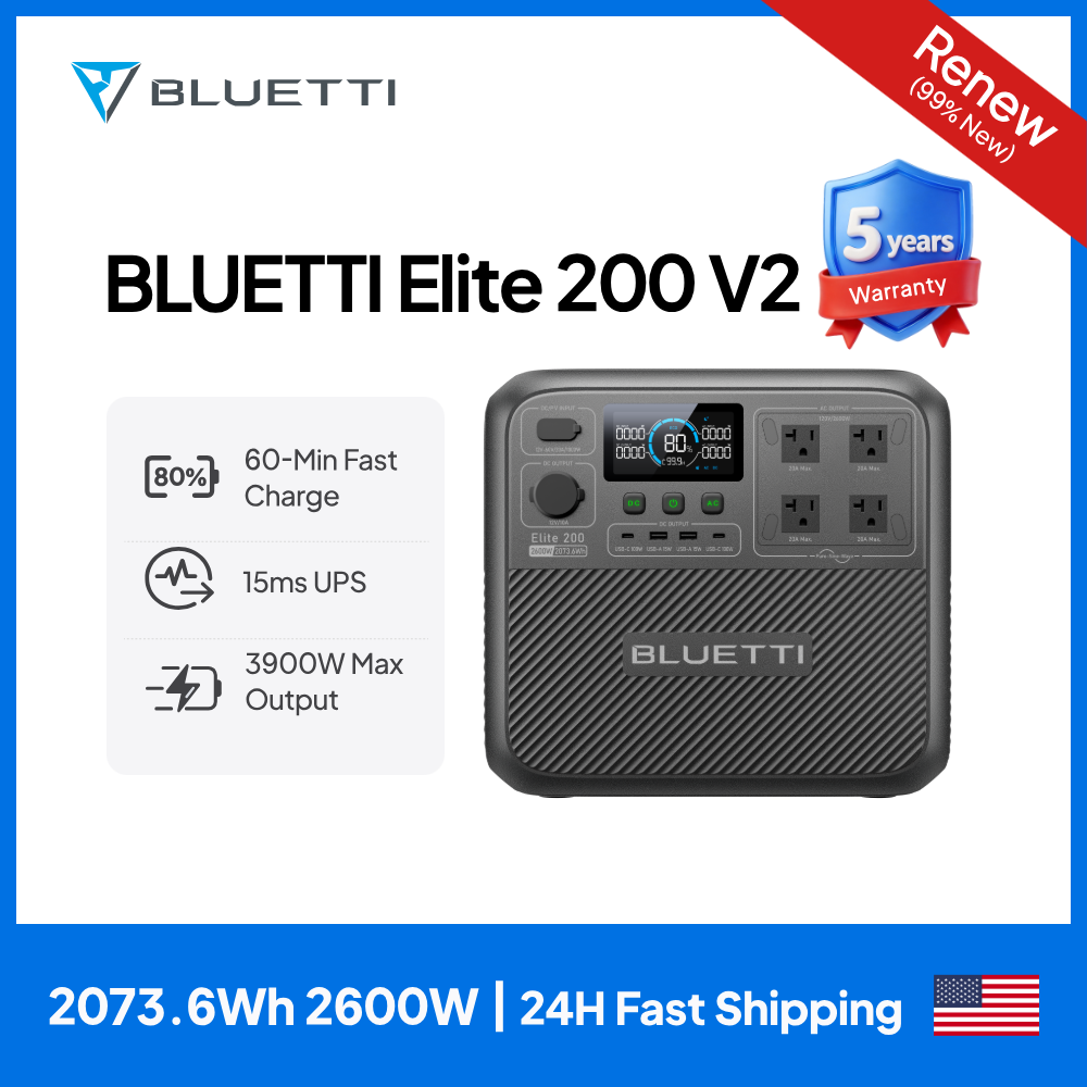 Outdoor Power Source - 【Renew】BLUETTI Elite 200 V2 Station d'alimentation