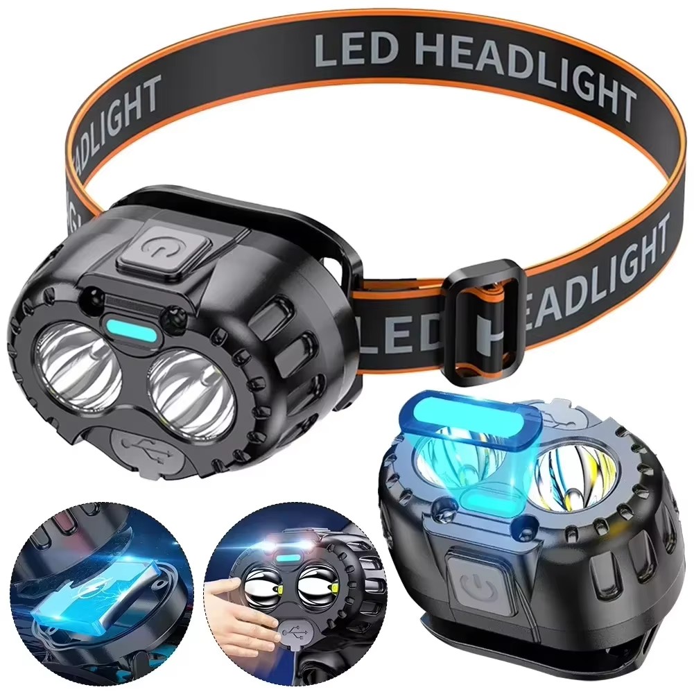 Outdoor Power Head - Lampe frontale LED puissante, étanche IPX4,