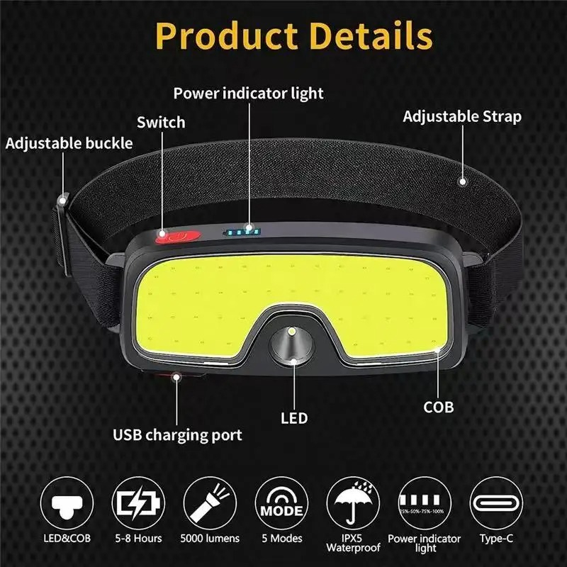 Lampe frontale puissante COB,  - Outdoor Power Head avis et prix