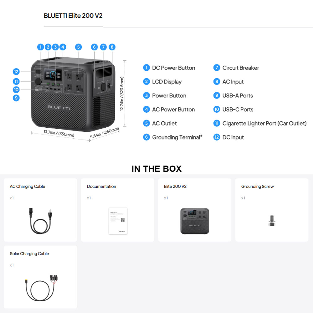 【Renew】BLUETTI Elite 200 V2 St - Outdoor Power Source avis et prix
